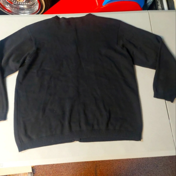 Vintage Alfred Dunner Black cardigan floral embroidery Cabincore - Picture 8 of 9